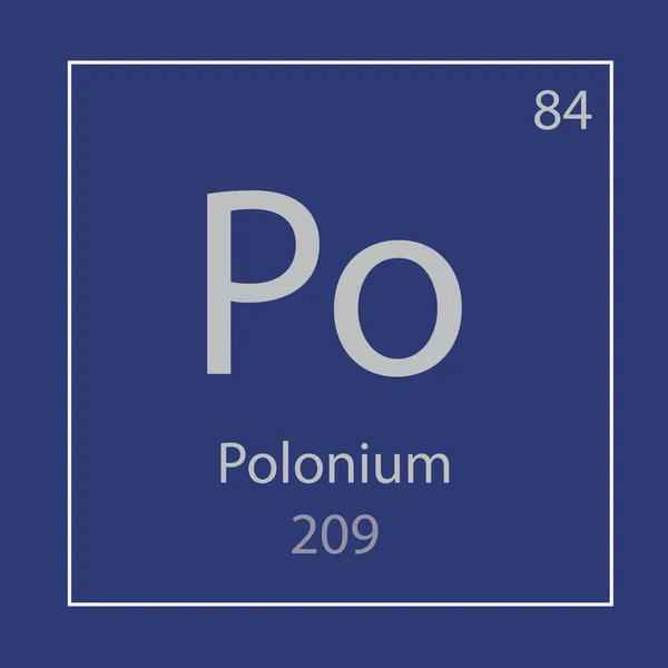 Polonium Scheikundig Element Pictogram Vector Illustratie — Stockvector