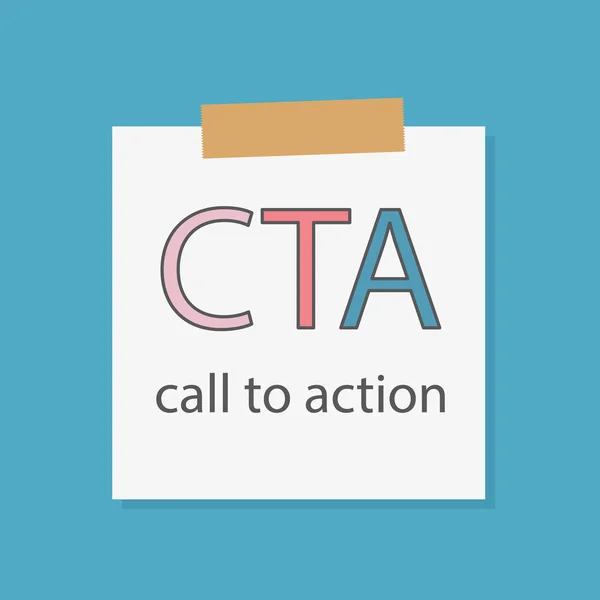 Cta Call Action Skriven Anteckningsbok Papper Vektor Illustration — Stock vektor