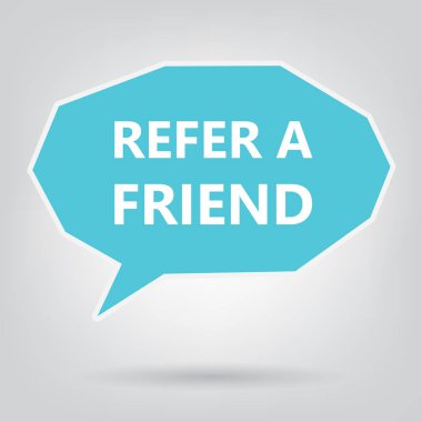 konuşma balonu-vektör çizim üzerinde yazılı arkadaşına öner