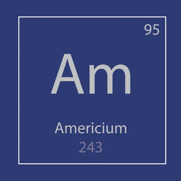 Химический Элемент Americium Иконно Векторная Иллюстрация — стоковый вектор