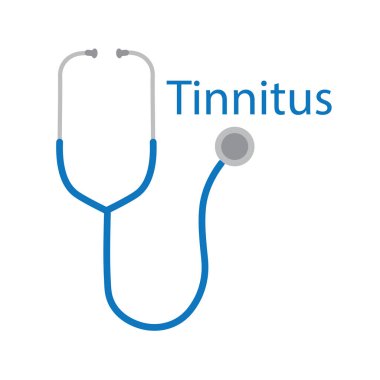 Tinnitus word and stethoscope icon- vector illustration clipart