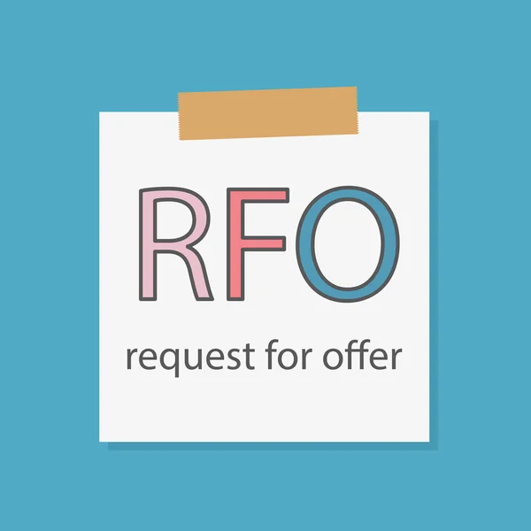 Rfo Request Offer Written Notebook Paper Vector Illustration — Stock Vector