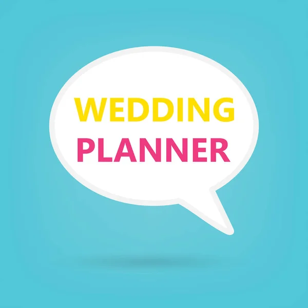 Planejador Casamento Escrito Ilustração Vetor Bolha Discurso — Vetor de Stock