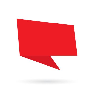 Kırmızı geometrik konuşma balonu-vektör çizim