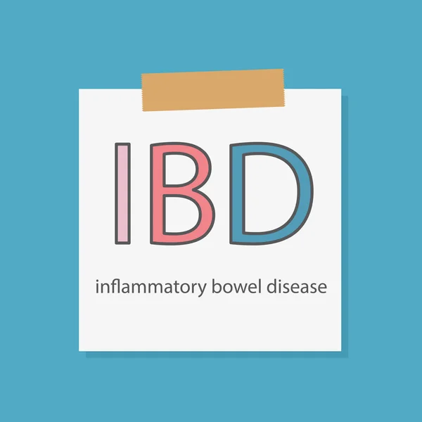Ibd Inflammatory Bowel Disease Geschreven Een Notebook Papier Vector Illustratie — Stockvector