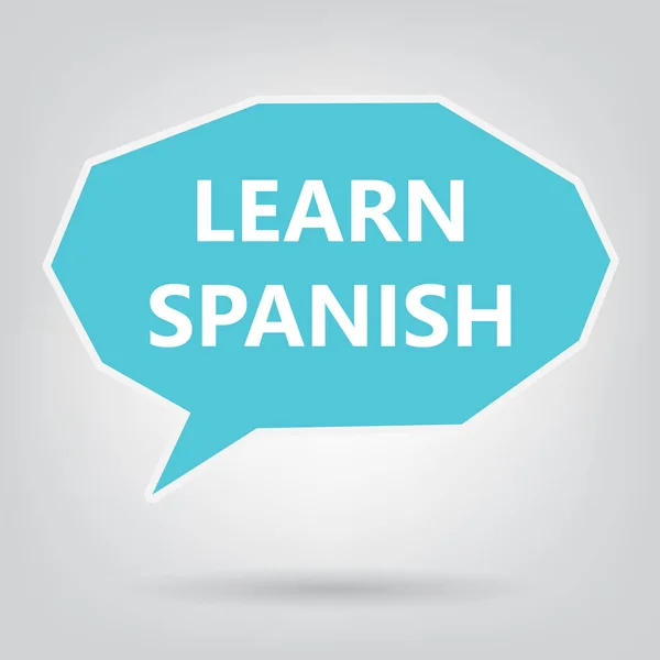 Konuşma Balonu Vektör Çizim Üzerinde Yazılı Spanyolca Öğrenin — Stok Vektör