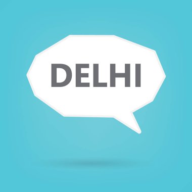 Delhi kelime konuşma balonu-vektör çizim