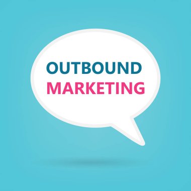 konuşma balonu-vektör çizim üzerinde yazılı giden pazarlama