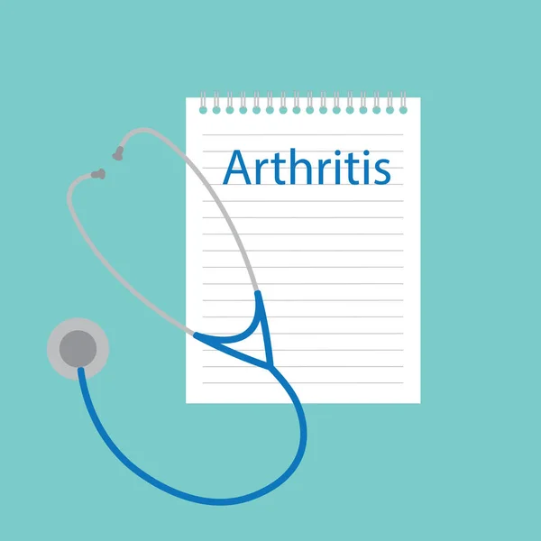Artritis Escrita Cuaderno Ilustración Vectorial — Vector de stock