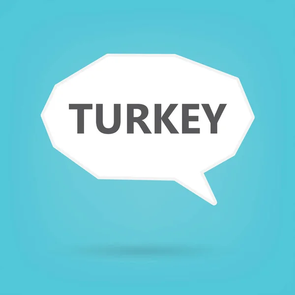 Turquia Palavra Sobre Ilustração Vetor Bolha Fala —  Vetores de Stock