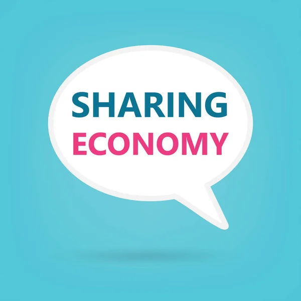 Sharing Economy Written Speech Bubble Vector Illustration — Stock Vector