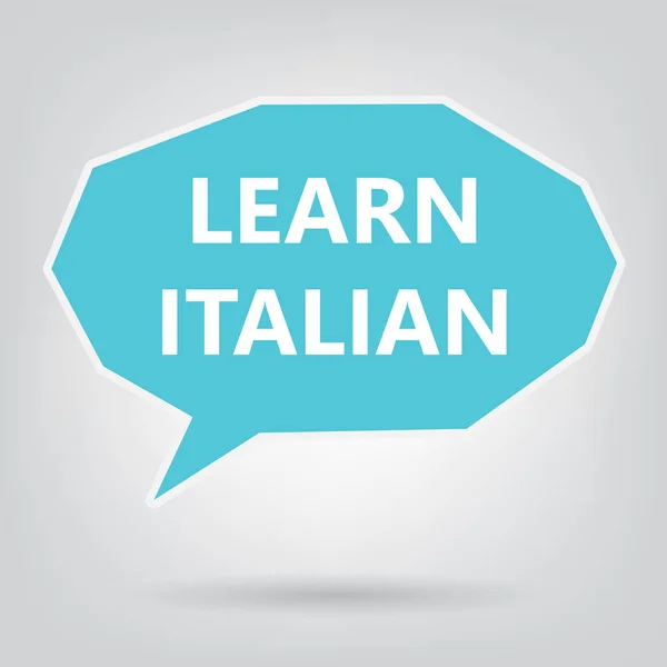 Learn Italian Written Speech Bubble Vector Illustration — Stock Vector