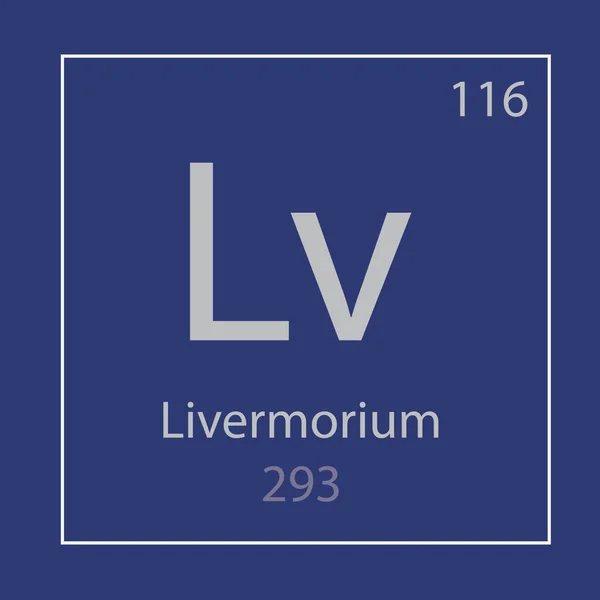 Livermorium Chemický Prvek Ikonu Vektorové Ilustrace — Stockový vektor