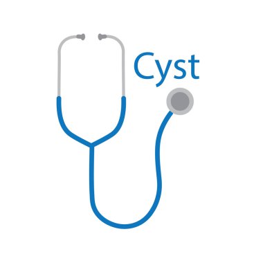 kist word ve stetoskop simge vektör çizim