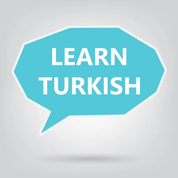 Türkisch Lernen Geschrieben Auf Sprechblasen Vektorillustration — Stockvektor