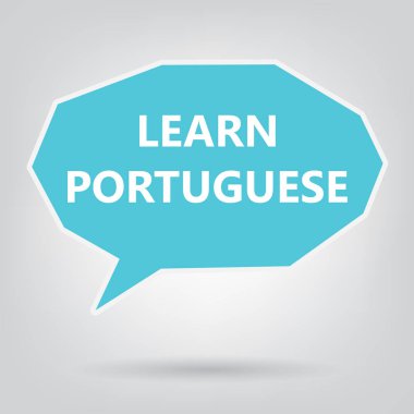 konuşma balonu-vektör çizim üzerinde yazılı Portekizce öğrenin