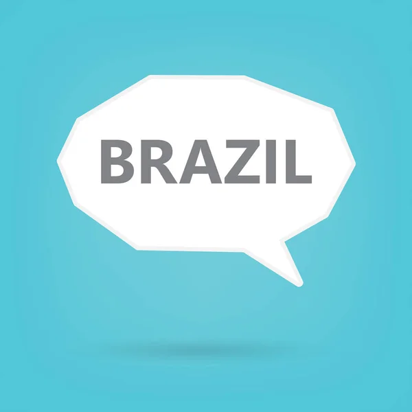 Brasil Palavra Sobre Ilustração Vetor Bolha Fala — Vetor de Stock