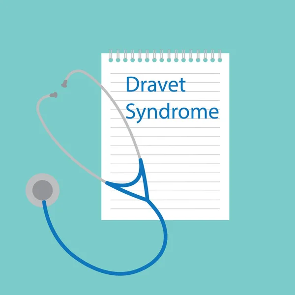 Sindrome Dravet Scritta Quaderno Illustrazione Vettoriale — Vettoriale Stock