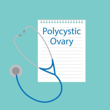Polycystic ovary written in a notebook- vector illustration clipart