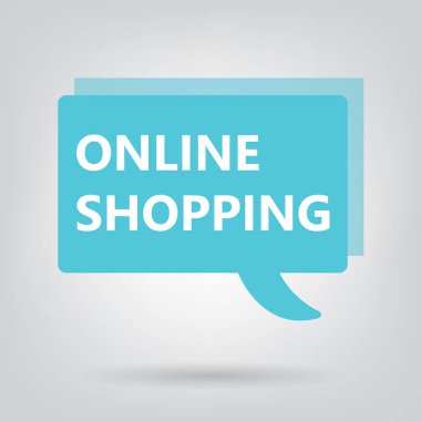 konuşma balonu-vektör çizim üzerinde yazılı online alışveriş