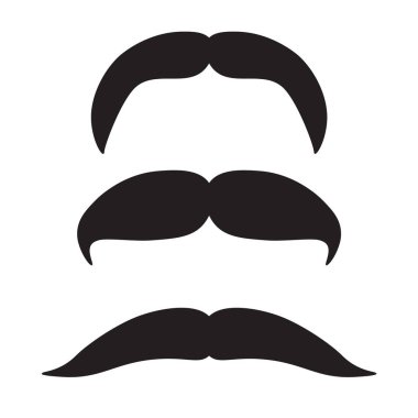 bıyık simge seti-vektör çizim