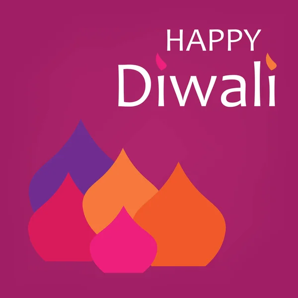 Happy Diwali Greeting Card Vector Illustration — Stock Vector