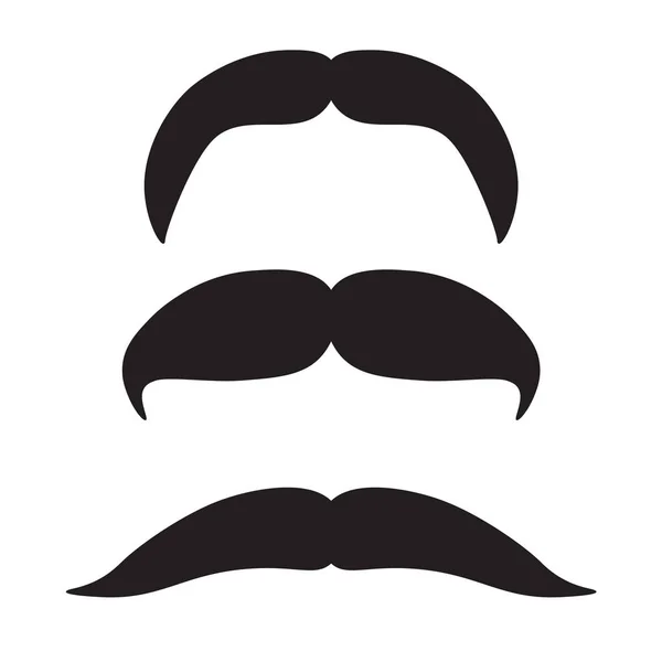 Conjunto Ícones Bigode Ilustração Vetorial — Vetor de Stock