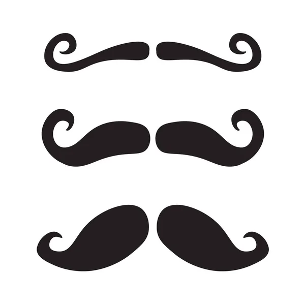 Moustache Icône Set Illustration Vectorielle — Image vectorielle