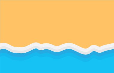 kumlu plaj üstten görünüm arka plan-vektör çizim