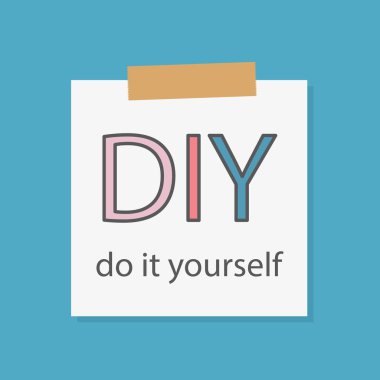 DIY Do It bir defter kağıt-vektör illustrat yazılı Yourself