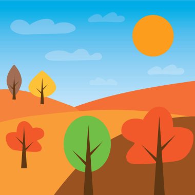 sonbahar manzara-vektör çizim