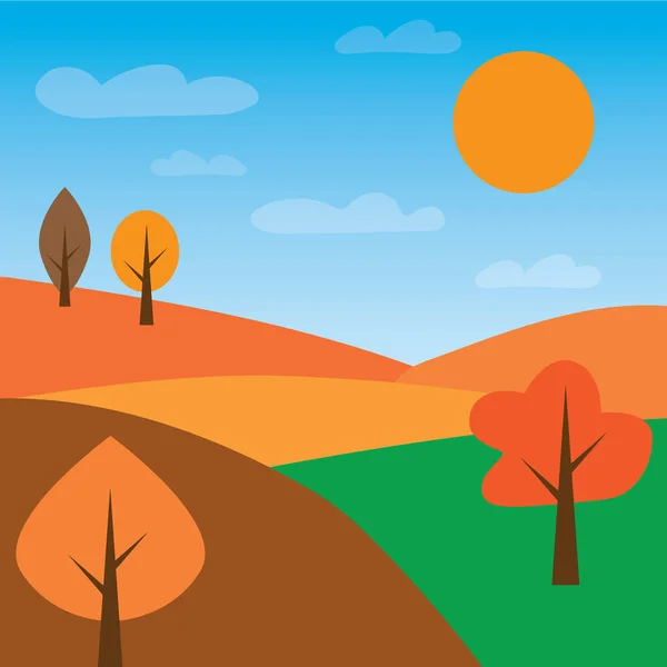 秋の風景ベクトル図 — ストックベクタ