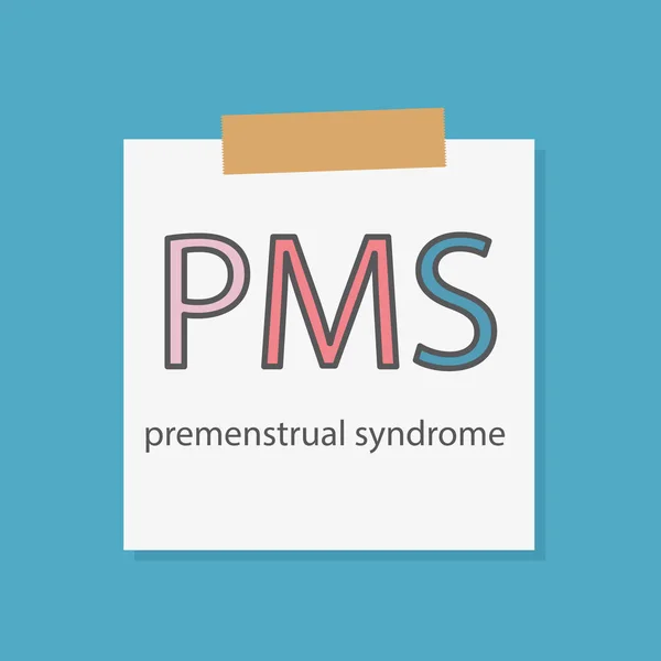 Pms Premenstrual Syndrome Written Notebook Paper Vector — Stock Vector