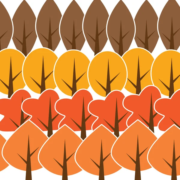 Sonbahar Ağaçlar Arka Plan Vektör Çizim — Stok Vektör
