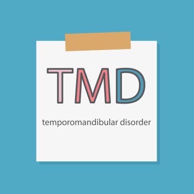 Bir defter kağıt-vektör çizim yazılı Tmd Temporomandibular bozukluğu