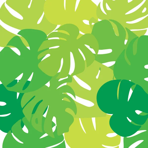Feuilles Palmier Monstera Plantes Tropicales Arrière Plan Vectoriel Illustration — Image vectorielle