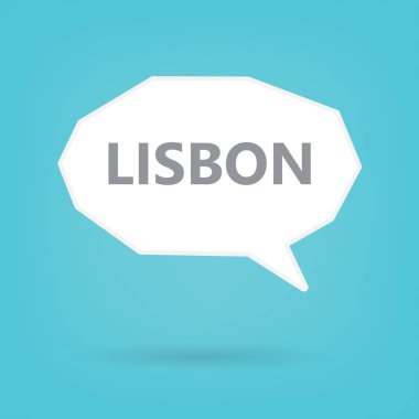 Lizbon bir konuşma balonu-vektör çizim üzerinde