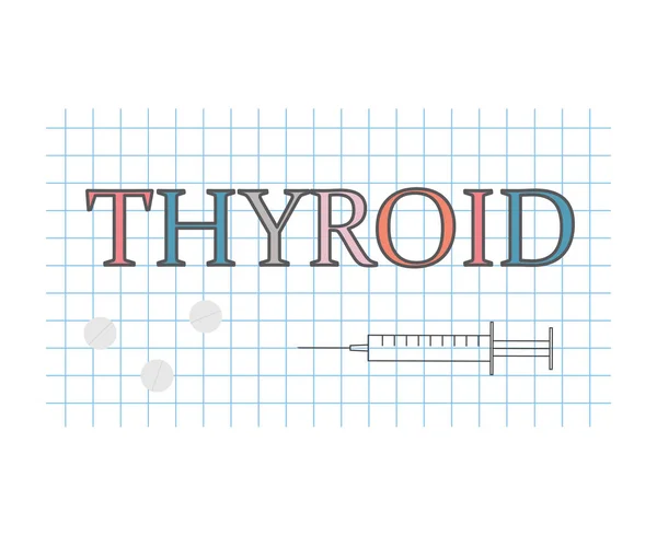 Mot Thyroïdien Sur Papier Carreaux Illustration Vectorielle — Image vectorielle