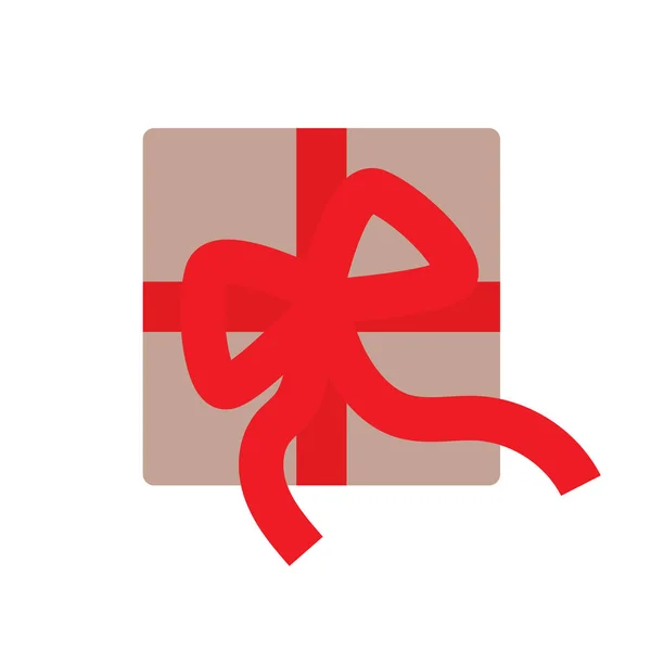Red Christmas Gift Icon Vector Illustration — Stock Vector