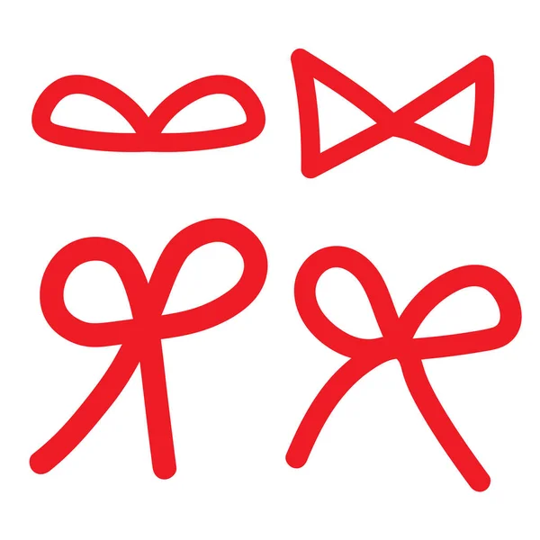 赤いリボン ベクトル図のセット — ストックベクタ