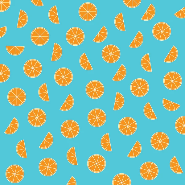 Naranja Fruta Rebanadas Fondo Vector Ilustración — Vector de stock