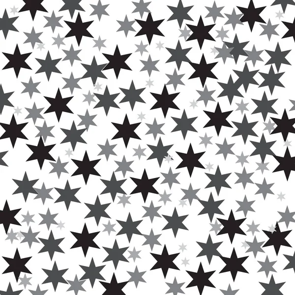Negro Estrellas Patrón Vector Ilustración — Vector de stock