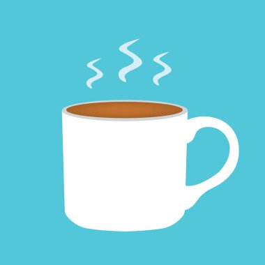 sıcak kahve fincanı simgesi - vektör çizimi