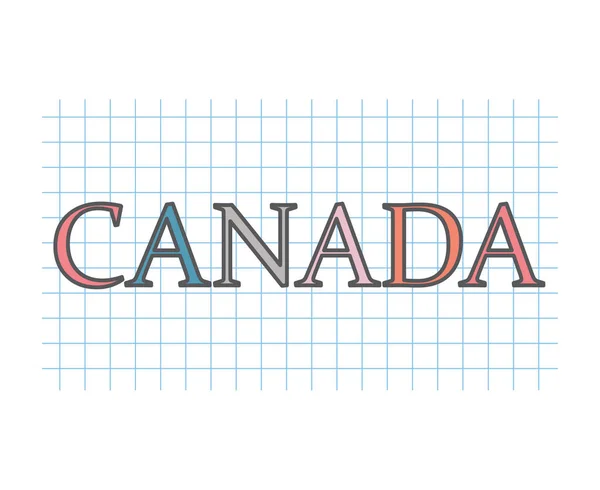 Kanada Auf Kariertem Papier Textur Vektor Illustration — Stockvektor