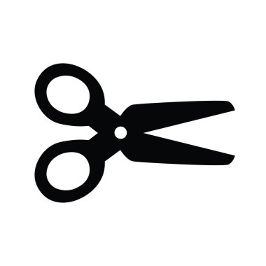 siyah makas simge vektör çizim