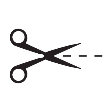 siyah makas simge vektör çizim