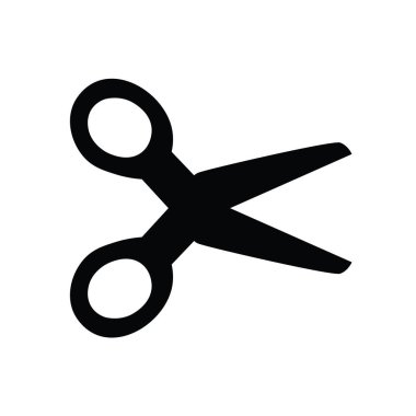 siyah makas simge vektör çizim