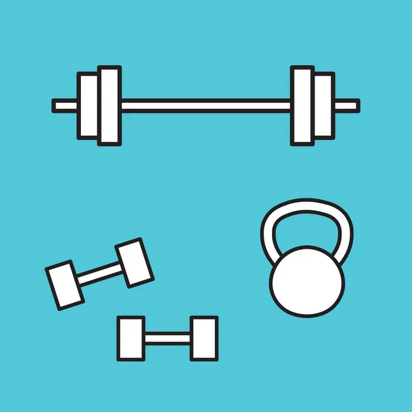 Conjunto Pesas Fitness Barras Icono Vector Ilustración — Vector de stock