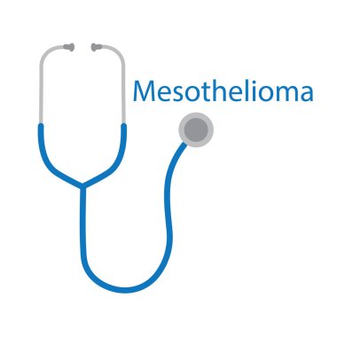 Mezotelyoma word ve stetoskop simge vektör çizim