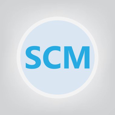 SCM (tedarik zinciri yönetimi) kısaltma-vektör çizim